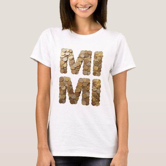 T-shirt Conception de slogan MINI Or Élégant (Devant)