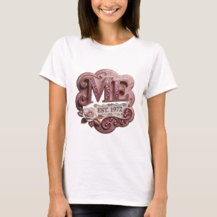T-shirt Conception de slogan rose croquant ME EST 1972