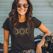 T-shirt Conception de soleil et de lune en or