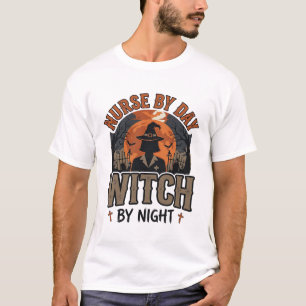 T-shirt Conception de sorcière infirmière vintage Hallowee