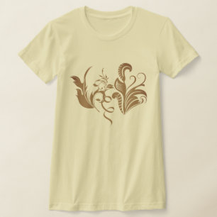 T-shirt Conception de spirale botanique ornée et complexe