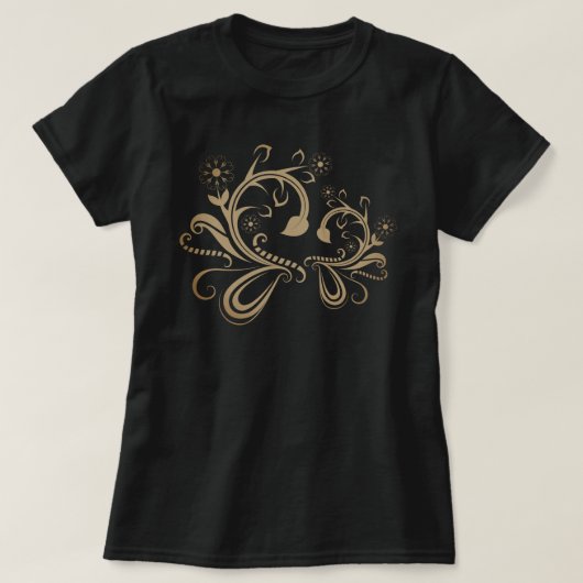 T-shirt Conception de spirale florale ornée et fleurie com (Design devant)