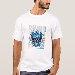 T-shirt Conception de streetwear Crâne Flamboyant Bleu G