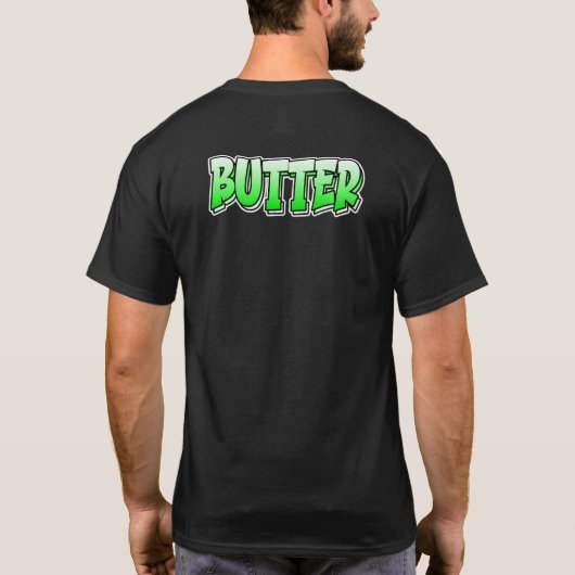 T-shirt Conception de style graffiti de beurre qui dit Beu (Dos)