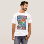 T-shirt conception de style hippie psychédélique d'île tro (Devant entier)