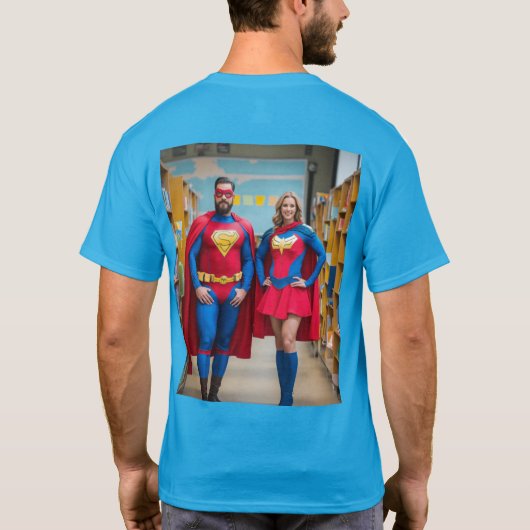T-shirt Conception de superhero Educateurs (Dos)