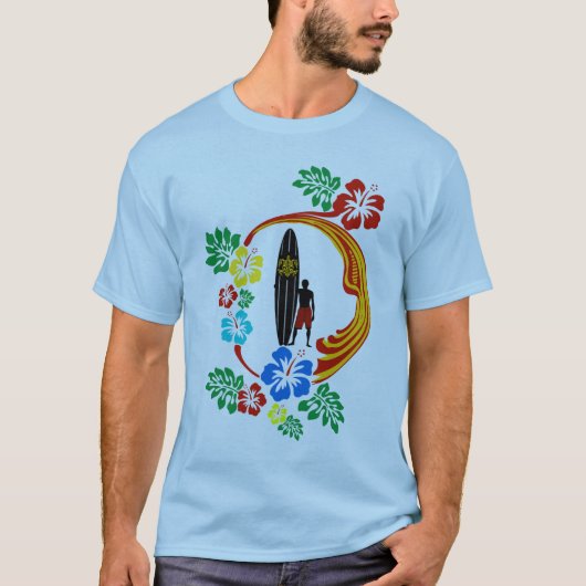 T-shirt conception de surf du Tahiti (Devant)