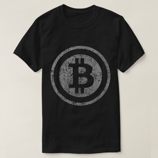 T-shirt Conception de symbole crypto Bitcoin Grunge (Design devant)