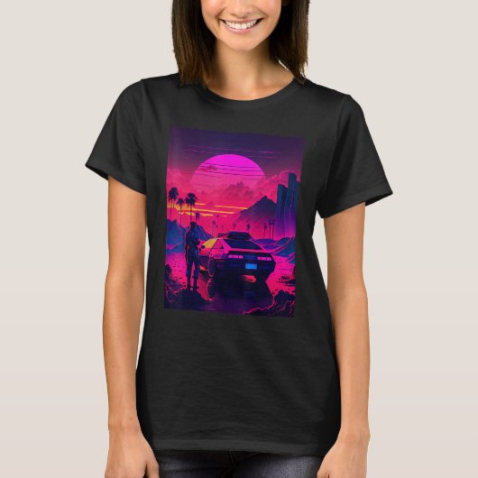 T-shirt Conception de Synthwave Retrowave pour la musique (Devant)