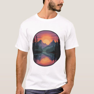 T-shirt Conception de T‑Shirt de paysage de montagne au co