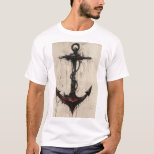T-shirt Conception de tatouage Ancre nautique T-Shir de
