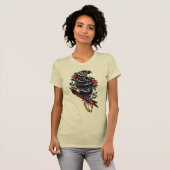 T-shirt Conception de tatouage graphique corbeau corneille (Devant entier)