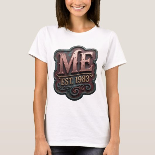 T-shirt Conception de Tendance Or ME EST 1983 (Devant)