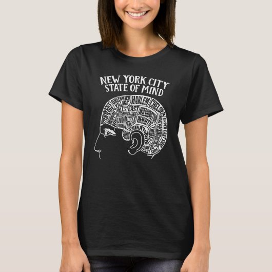 T-shirt Conception de tête de cerveau de New York (Devant)