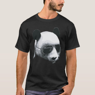 T-shirt Conception de tête de panda avec lunettes de solei