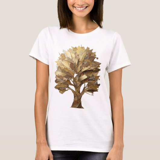 T-shirt Conception de texte ARBRE DE VIE Doré Gris Clair (Devant)