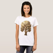 T-shirt Conception de texte ARBRE DE VIE Doré Gris Clair (Devant entier)