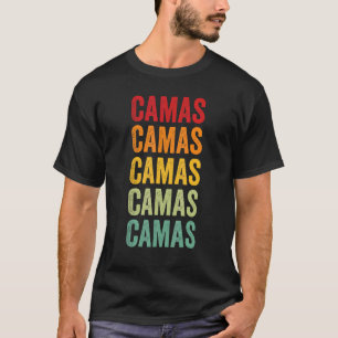 T-shirt Conception de texte arc-en-ciel du comté de Camas