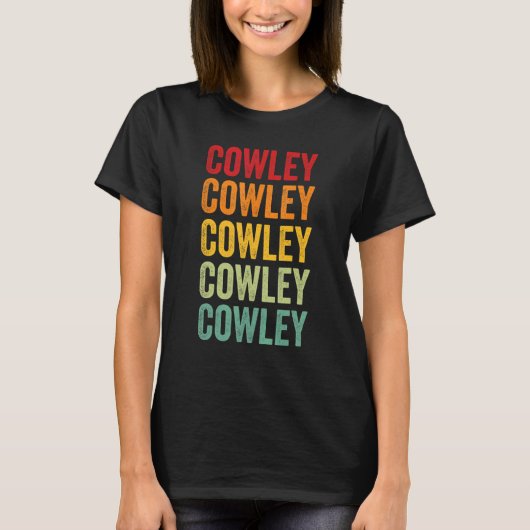 T-shirt Conception de texte arc-en-ciel du comté de Cowley (Devant)