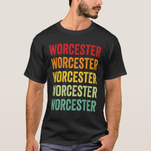 T-shirt Conception de texte arc-en-ciel du comté de Worces