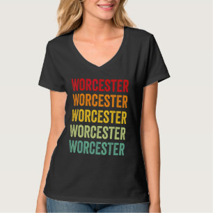 T-shirt Conception de texte arc-en-ciel du comté de Worces