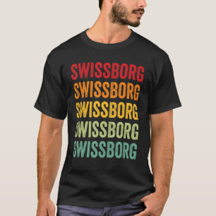 T-shirt Conception de texte arc-en-ciel en cristal Swissbo