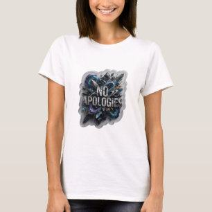 T-shirt Conception de texte argentée accrocheuse SANS EXCU