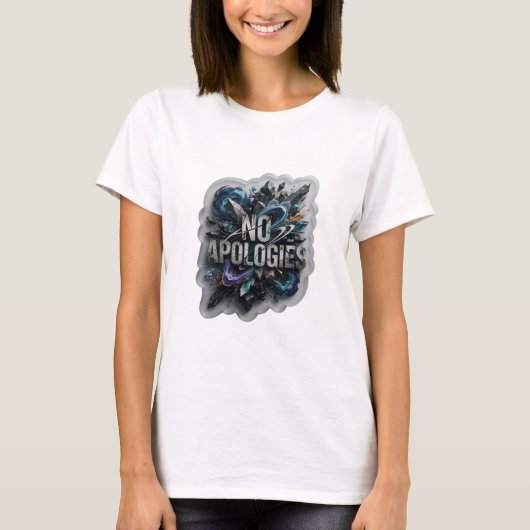 T-shirt Conception de texte argentée accrocheuse SANS EXCU (Devant)