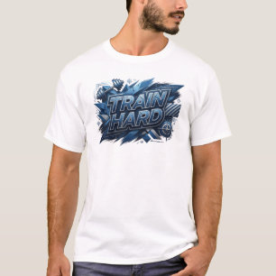 T-shirt Conception de texte Artistic Navy TRAIN HARD