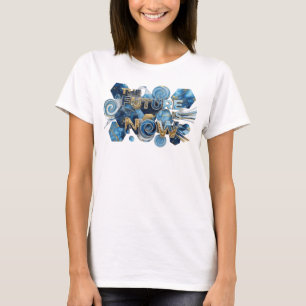 T-shirt Conception de texte Catchy Blue LE FUTUR EST MAINT