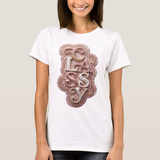 T-shirt Conception de texte Chic Gold CLASSY (Devant)