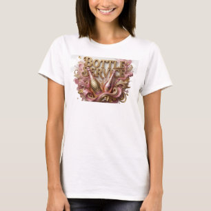 T-shirt Conception de texte de SERVICE DE BOUTEILLE rouge