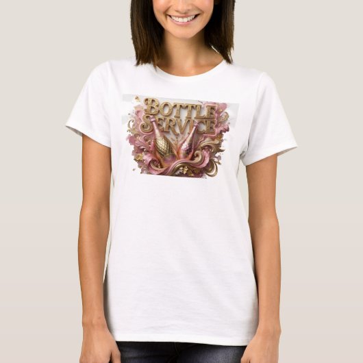 T-shirt Conception de texte de SERVICE DE BOUTEILLE rouge (Devant)