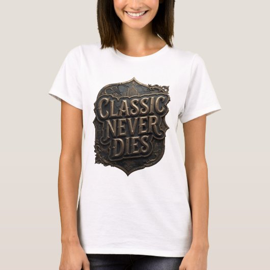 T-shirt Conception de texte Dynamic Gold CLASSIC NEVER DIE (Devant)