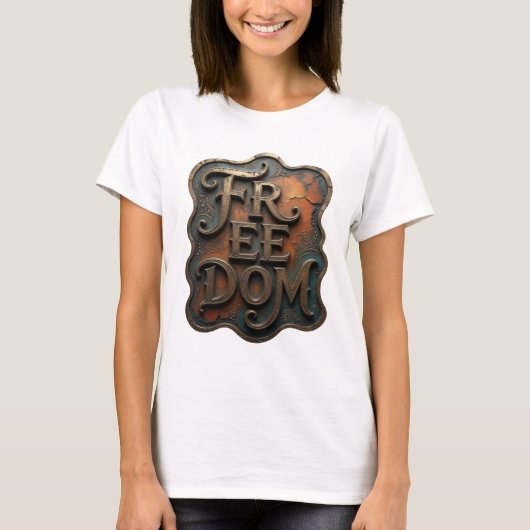 T-shirt Conception de texte Dynamic Gold LIBERTÉ (Devant)