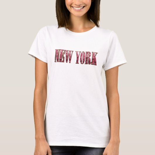 T-shirt Conception de texte Dynamique Rouge NEW YORK (Devant)