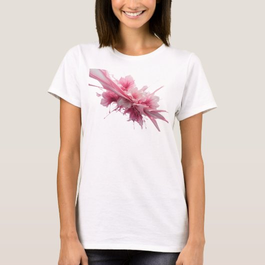 T-shirt Conception de texte ÉCLABOUSSURE DE PEINTURE ROSE  (Devant)
