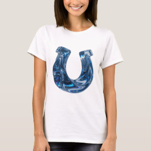 T-shirt Conception de texte en EAU Bleu Gras