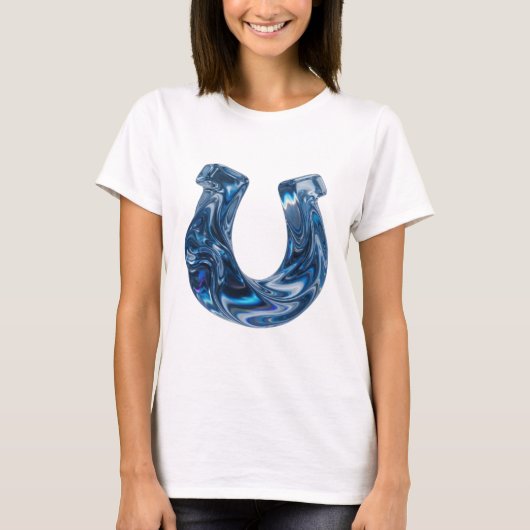 T-shirt Conception de texte en EAU Bleu Gras (Devant)