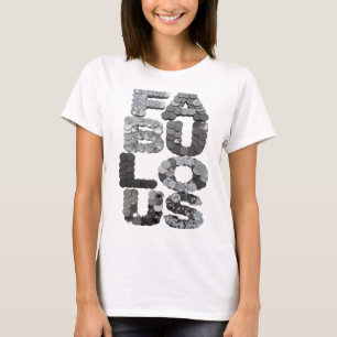 T-shirt Conception de texte FABULEUX en argent frappant