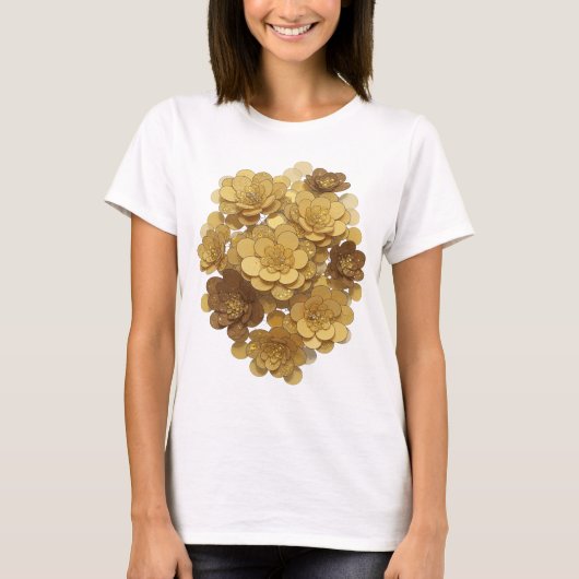 T-shirt Conception de texte FLEURS D'OR Argent Classique (Devant)