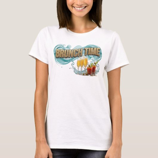 T-shirt Conception de texte HEURE DU BRUNCH Orange ludique (Devant)