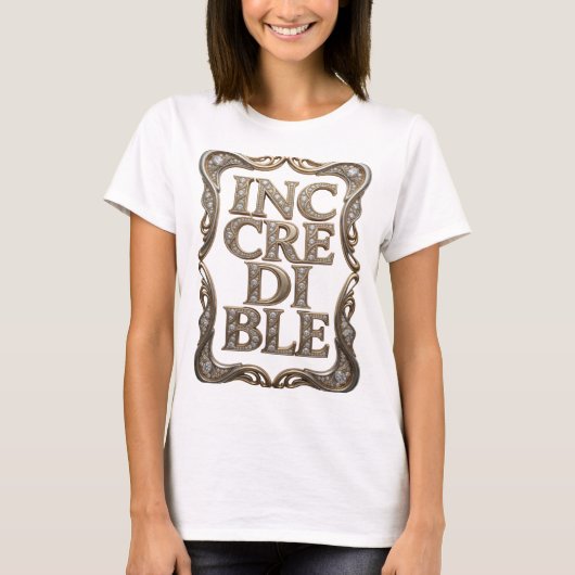 T-shirt Conception de texte INCROYABLE Sharp Gold (Devant)