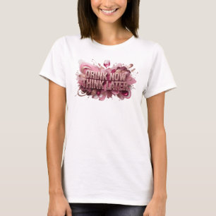 T-shirt Conception de texte Moderne Rouge BOIRE MAINTENANT