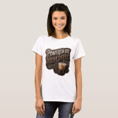 T-shirt Conception de texte Or Affûté PROPULSÉ PAR CAFÉ GL (Devant entier)
