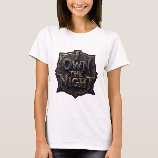 T-shirt Conception de texte Or Clair JE POSSÈDE LA NUIT (Devant)