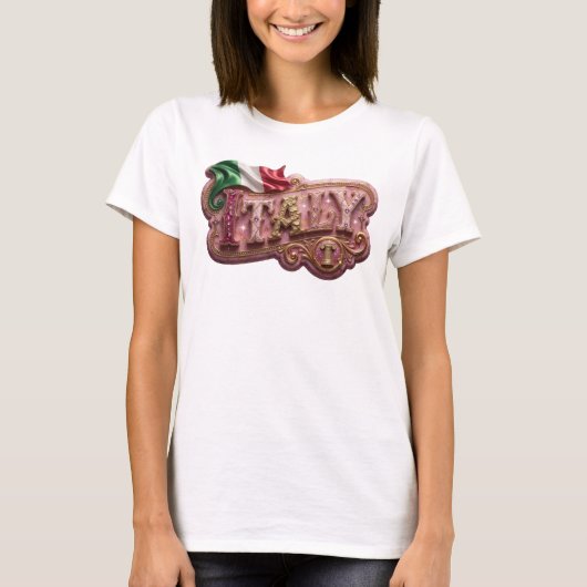T-shirt Conception de texte Or Propre ITALIE (Devant)