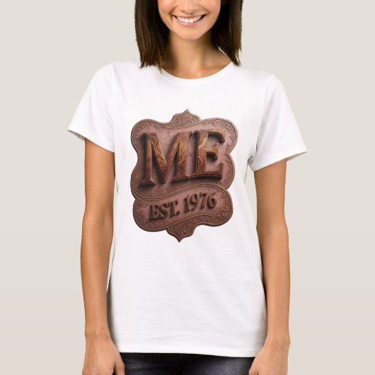 T-shirt Conception de texte Or Sharp ME EST 1976 (Devant)