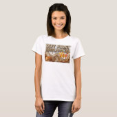T-shirt Conception de texte Orange Cool MAIS D'ABORD BRUNC (Devant entier)