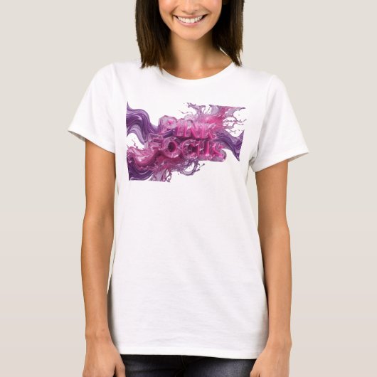 T-shirt Conception de texte PINK FOCUS Rose Spirituel (Devant)